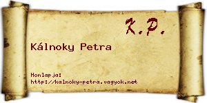 Kálnoky Petra névjegykártya