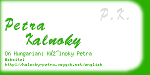 petra kalnoky business card